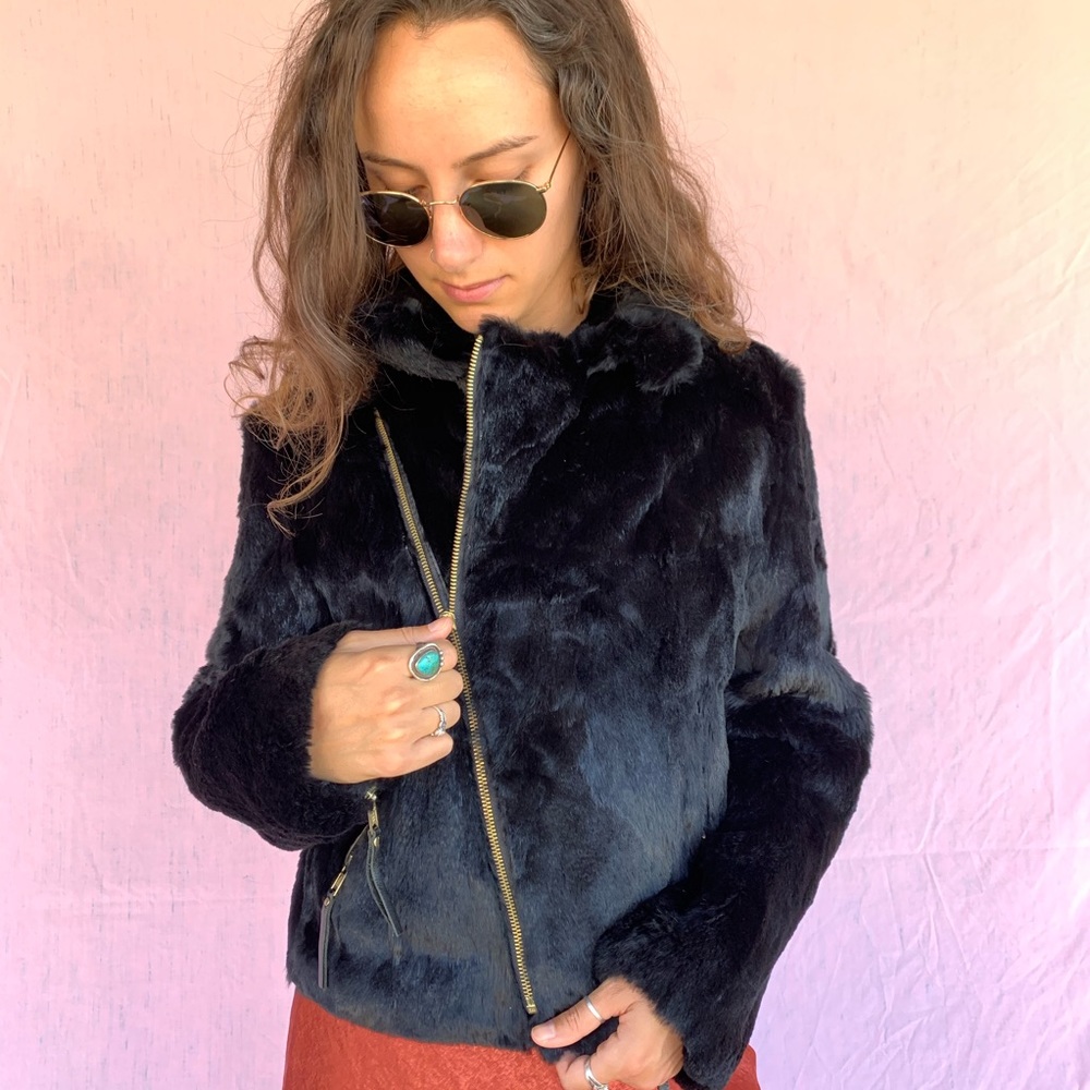 Caché Luxe Rabbit Jacket - Picture 3 of 15